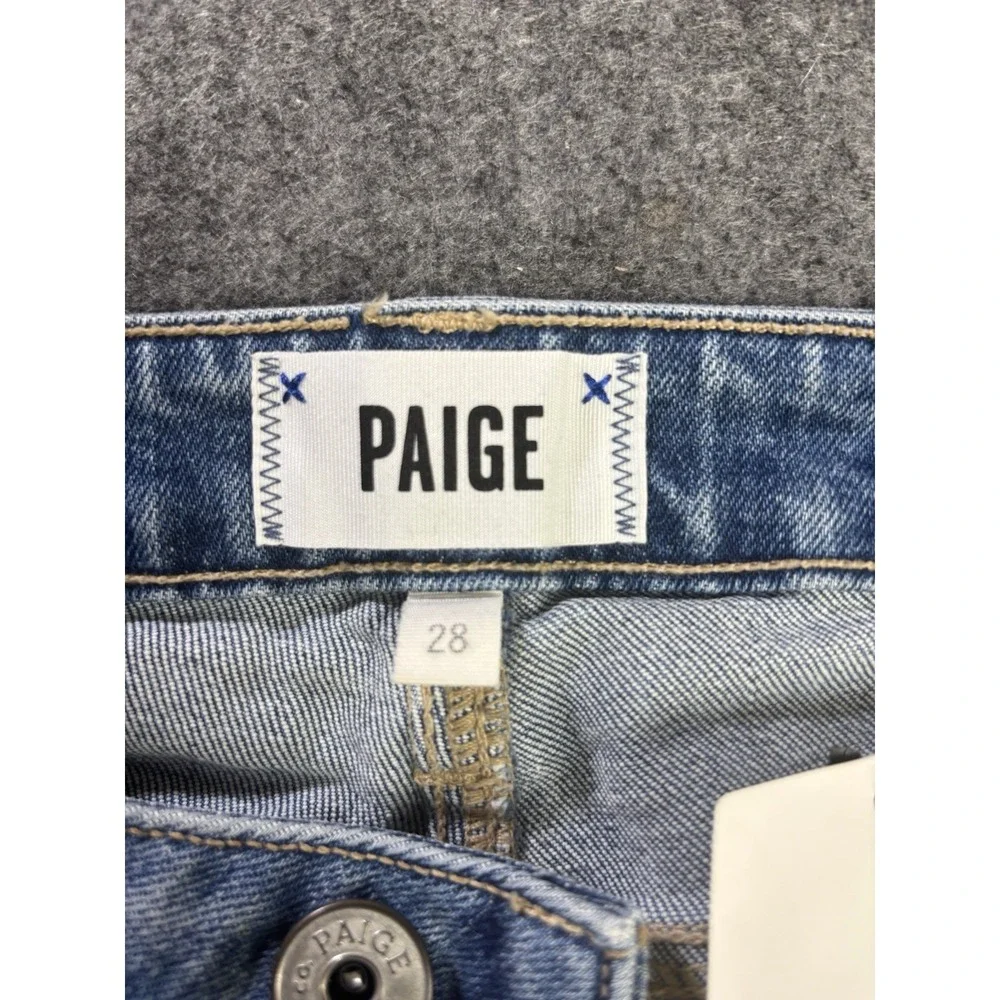 PAIGE Noella Distressed Straight Leg Jeans Women's Size 28 Premium Denim.   B2